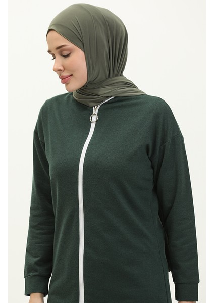 Fermuarlı Eşofman Takım 3044-04 Nefti Yeşil modelleri