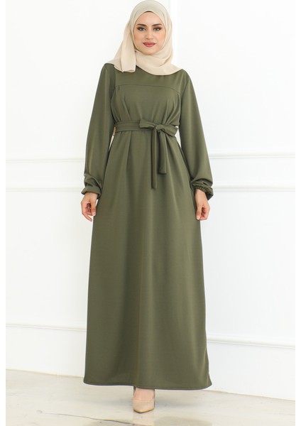 Kuşaklı Spor Elbise 3028-06 Haki