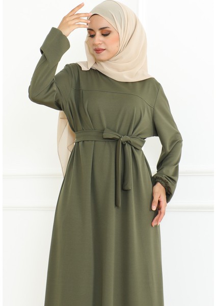 Kuşaklı Spor Elbise 3028-06 Haki modelleri