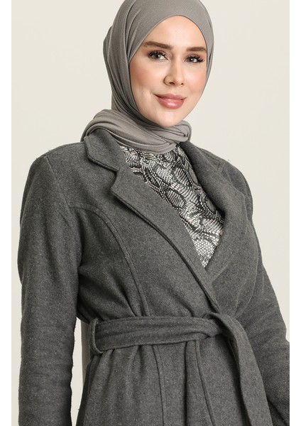Kuşaklı Kışlık Kaban 612970-02 Gri fırsatları