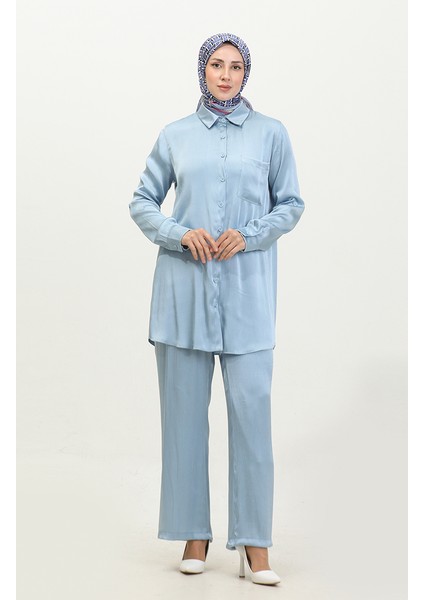 Tunik Pantolon Ikili Takım 11304-03 Mavi