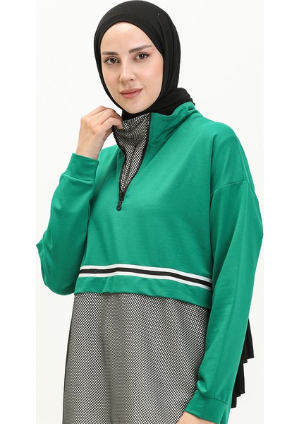 Fileli Eşofman Takım 71008-01 Yeşil