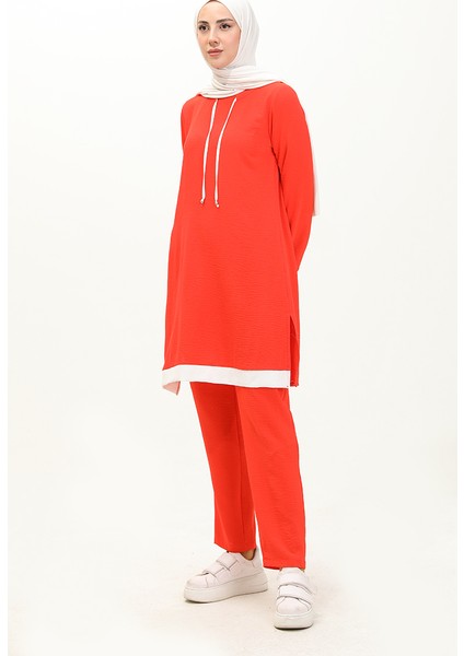 Aerobin Kumaş Garnili Tunik Pantolon Ikili Takım 1003-04 Oranj fiyatları