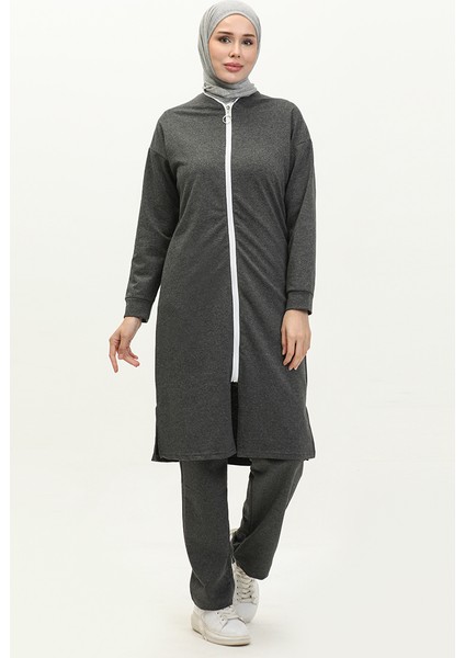 Fermuarlı Eşofman Takım 3044-01 Antrasit