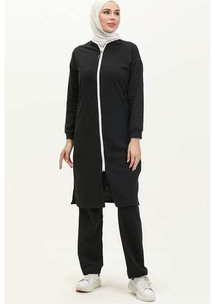 Fermuarlı Eşofman Takım 3044-06 Siyah