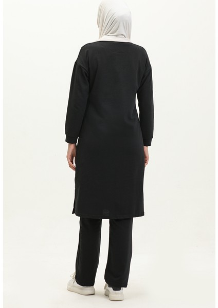 Fermuarlı Eşofman Takım 3044-06 Siyah indirimleri