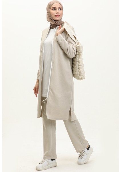 Fermuarlı Eşofman Takım 3044-07 Bej fiyatları