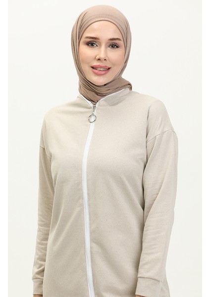 Fermuarlı Eşofman Takım 3044-07 Bej modelleri