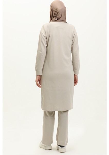 Fermuarlı Eşofman Takım 3044-07 Bej indirimleri