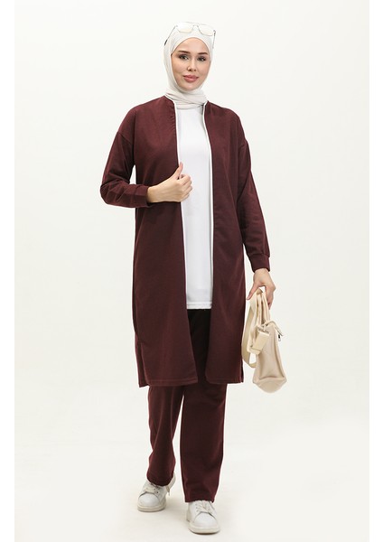 Fermuarlı Eşofman Takım 3044-02 Mürdüm fiyatları