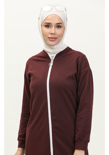 Fermuarlı Eşofman Takım 3044-02 Mürdüm modelleri