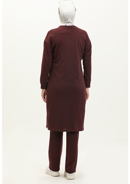 Fermuarlı Eşofman Takım 3044-02 Mürdüm indirimleri