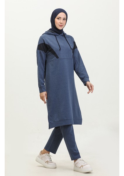 Renk Garnili Eşofman Takm 3026-04 Indigo fiyatları