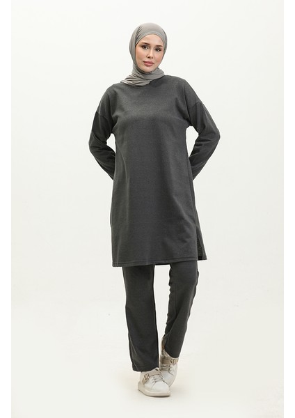 Yırtmaçlı Eşofman Takım 03060-12 Antrasit