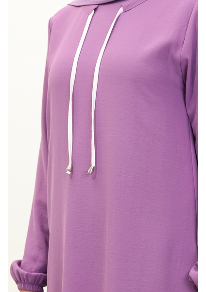 Aerobin Kumaş Garnili Tunik Pantolon Ikili Takım 1003-06 Lila fırsatları