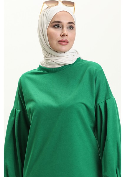 Balon Kol Uzun Tunik 3031-06 Yeşil modelleri