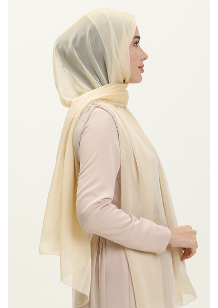 Aymina Janjan Şifon Şal 7586-07 Bej fiyatları