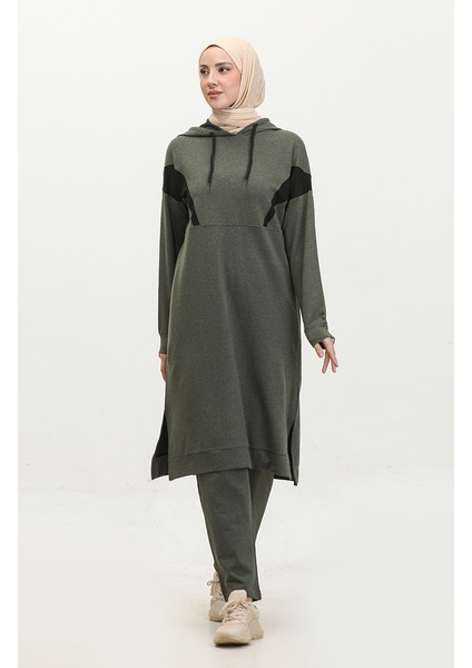 Renk Garnili Eşofman Takm 3026-02 Haki