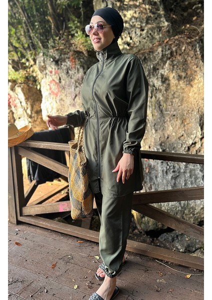 Çantalı Tesettür Mayo 2038-02 Haki