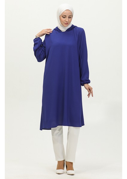 Kapüşonlu Araboy Tunik 1692-05 Saks