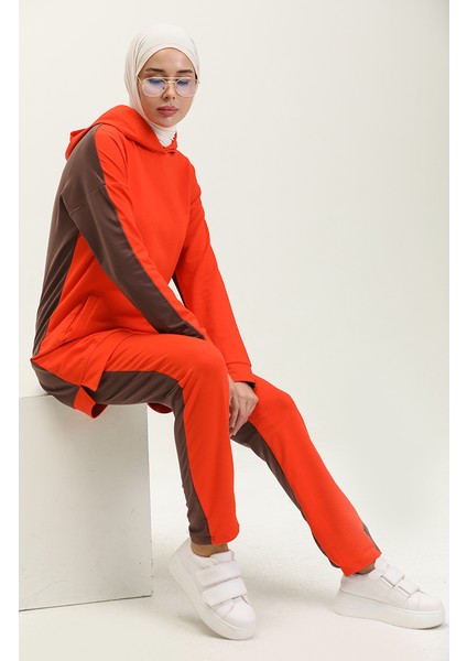 Kapüşonlu Eşofman Takım 71080-05 Oranj
