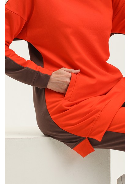 Kapüşonlu Eşofman Takım 71080-05 Oranj fırsatları