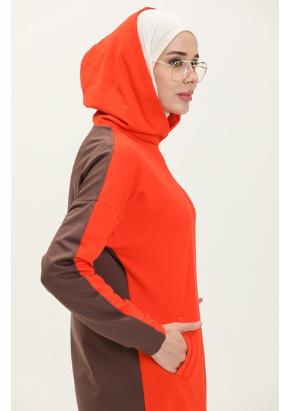 Kapüşonlu Eşofman Takım 71080-05 Oranj indirimleri