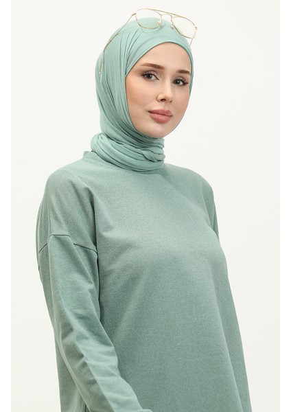 Yırtmaçlı Eşofman Takım 03060-10 Çağla Yeşili