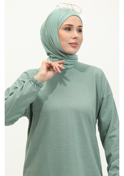 Yırtmaçlı Eşofman Takım 03060-10 Çağla Yeşili