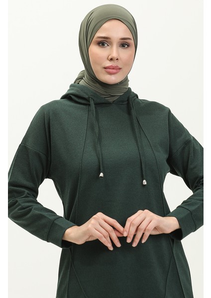 Çıma Detaylı Eşofman Takım 3039-02 Nefti Yeşil
