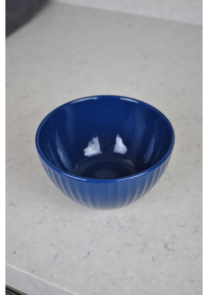 Bowl Kasesi Kahvaltılık Kase Stonware Meyve Salata Yemek Kasesi 14CM-1 Adet Mavi