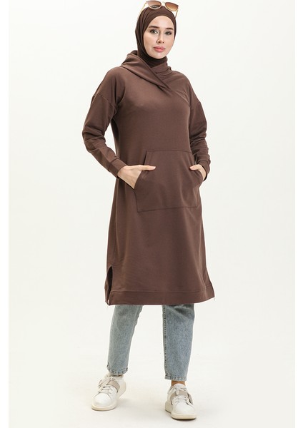 Kanguru Cepli Spor Tunik 3032-03 Kahverengi fiyatları