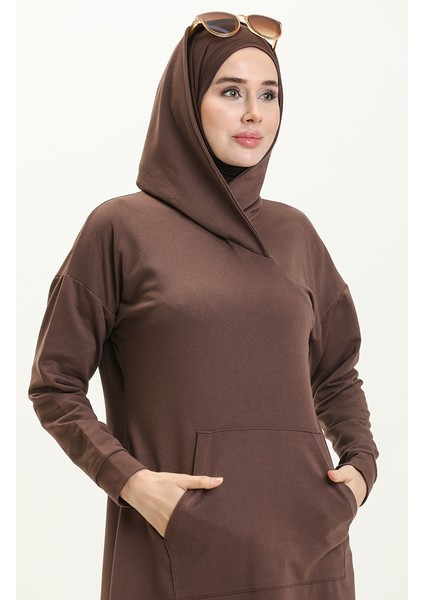 Kanguru Cepli Spor Tunik 3032-03 Kahverengi modelleri