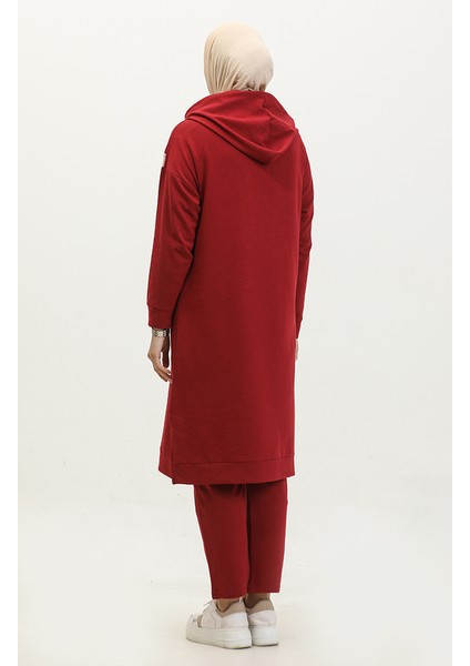 Renk Garnili Eşofman Takm 3026-05 Bordo indirimleri