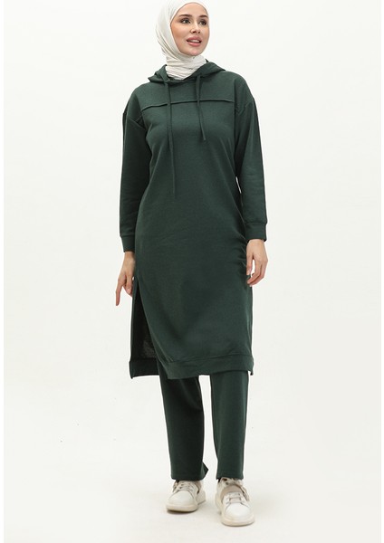 Iki Iplik Eşofman Takım 3034-09 Nefti Yeşil