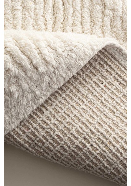 Ecocotton Rita Krem 2'li Karde Pamuk Banyo Paspas Seti modelleri