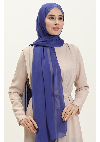 Aymina Janjan Şifon Şal 7586-10 Saks
