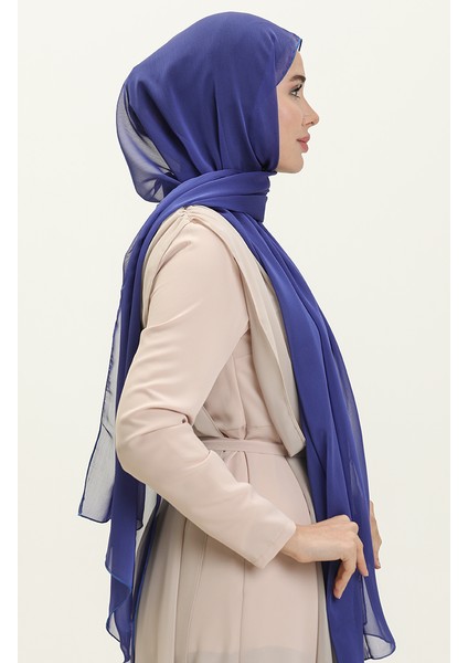 Aymina Janjan Şifon Şal 7586-10 Saks