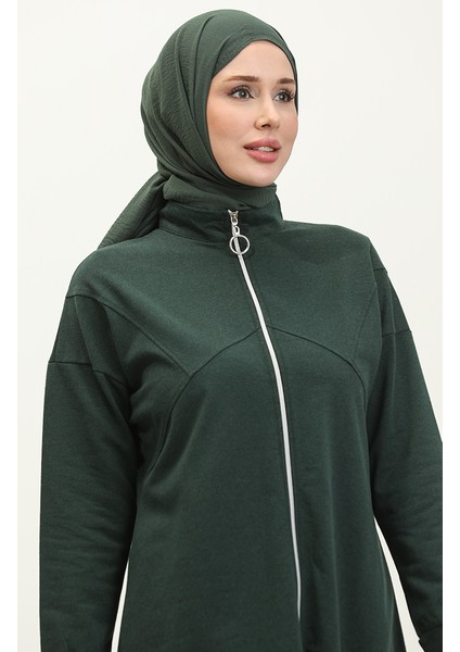 Fermuarlı Eşofman Takım 03063-05 Nefti Yeşil