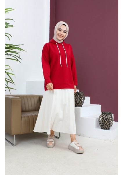 Kapüşonlu Sweatshirt 23002-06 Bordo fiyatları