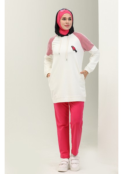 File Detaylı Garnili Eşofman Takım 70080-03 Fuşya fiyatları