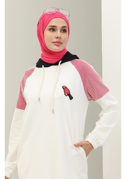 File Detaylı Garnili Eşofman Takım 70080-03 Fuşya modelleri