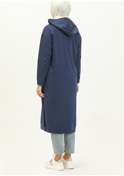 Kapüşonlu Spor Tunik 3007-23 Indigo