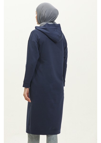 Kapüşonlu Spor Tunik 3007-31 Açık Indigo indirimleri