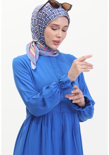 Önü Patlı Viskon Elbise 0510-01 Saks