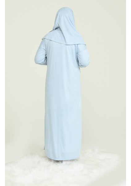Çantalı Namaz Elbisesi 4486A-11 Bebek Mavisi