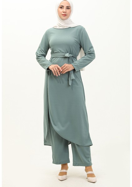 Yırtmaçlı Tunik Pantolon Ikili Takım 0664-06 Mint Yeşili fiyatları