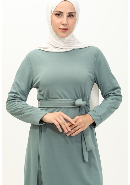Yırtmaçlı Tunik Pantolon Ikili Takım 0664-06 Mint Yeşili modelleri