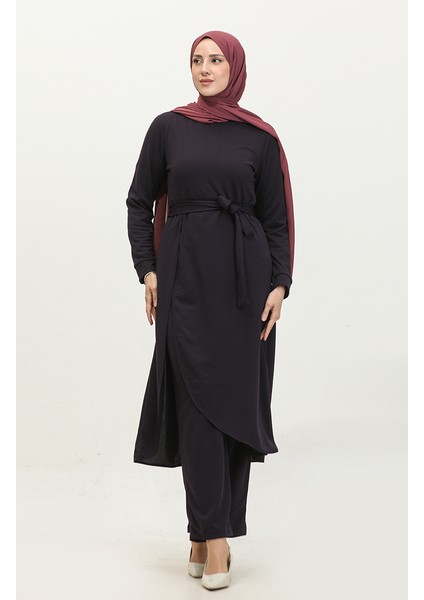 Yırtmaçlı Tunik Pantolon Ikili Takım 0664-10 Mor
