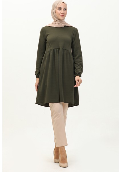 Büzgülü Tunik 7272-04 Haki